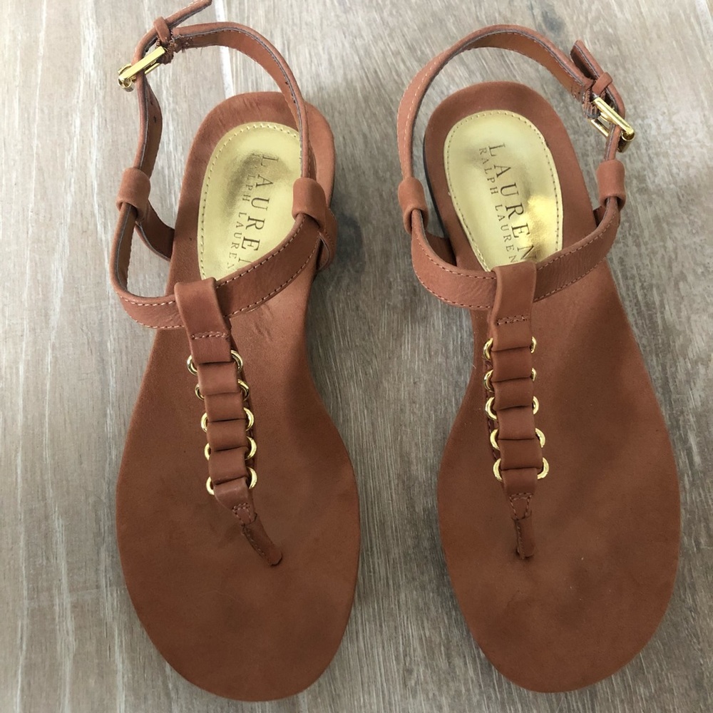 New Lauren Ralph Lauren Women’s Kireena Sandal - Suede Sandal - T Strap
